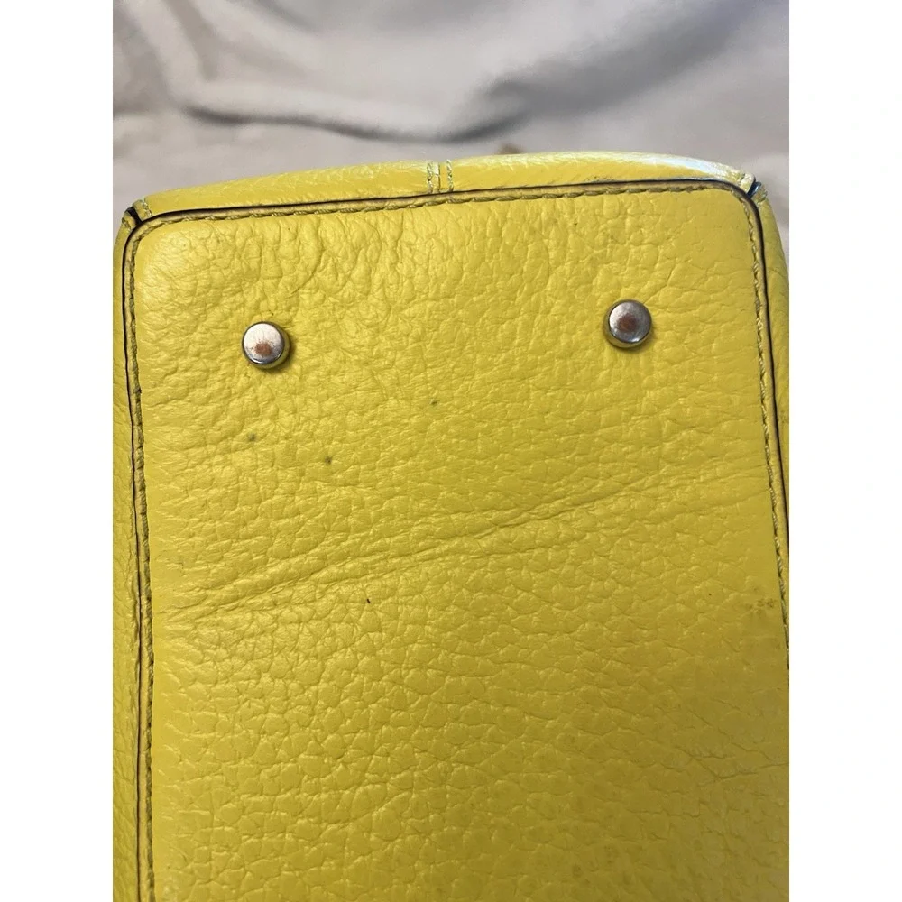 kate spade new york Colorblock Satchel Yellow Beige Striped Interior Large